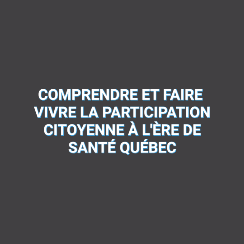 Formation La participation citoyenne en santé quelques repères